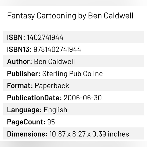 Fantasy Cartooning‎ Instruction Paperback Book by Ben Cadwell - Picture 6 of 6
